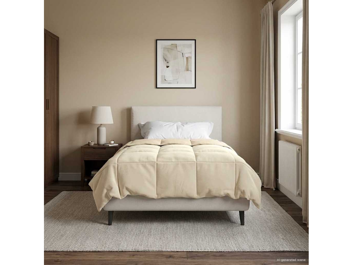 Vidaxl Edredom De Verão Simples Creme 135 X 200 Cm Microfibra