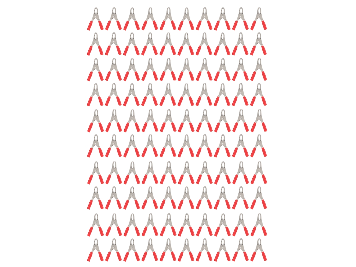 Pinza Isolada 20a 100pcs Terminal De Prueba Clip Cocodrilo Com Capa De Pvc