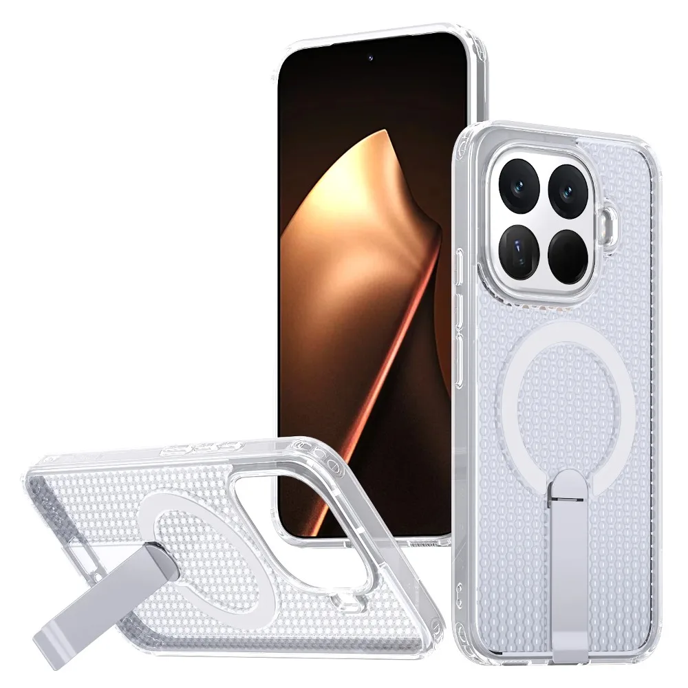 (transparente Fosco, Xiaomi 17 Promax) Capa Protetora Magnética, Respirável E Com Dissipação De Calor, Suporte Dobrável E Proteção Contra Quedas.