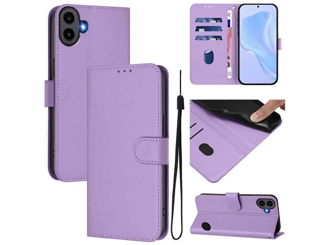 Capa De Celular Em Couro Sintético De Cor Sólida Com Toque Suave E Cordão, Da Nothing Cmf Phone 1.