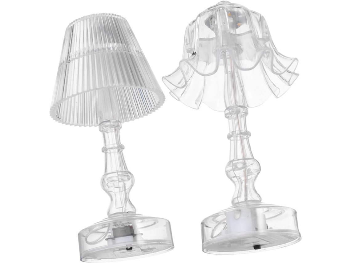 Conjunto De 2 Luminárias Noturnas Led Modernas E Transparentes Para Mesas Pequenas Com Design De Flo Gokoco