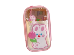 Estuche Lápices Infantil Transparente Pvc Cartoon Patrón Cute Organizador Escolar Impermeable