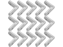 Conjunto de 20 Peças de Suportes Angulares de Metal Reforçado, Suportes Fixos para Móveis, Conectores e Prateleiras. SFUSHOS