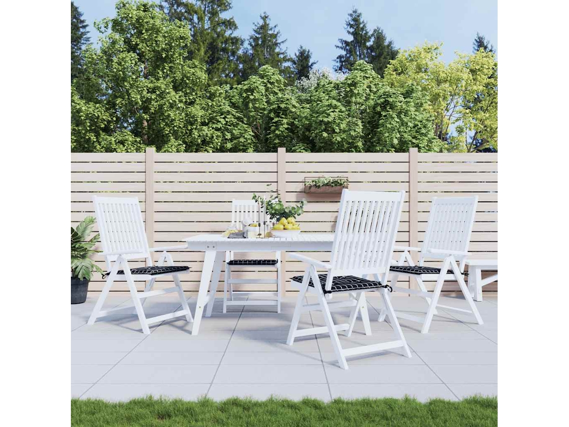Vidaxl Almofadões P/ Cadeira 4pcs 40x40x3cm Tecido Xadrez Preto