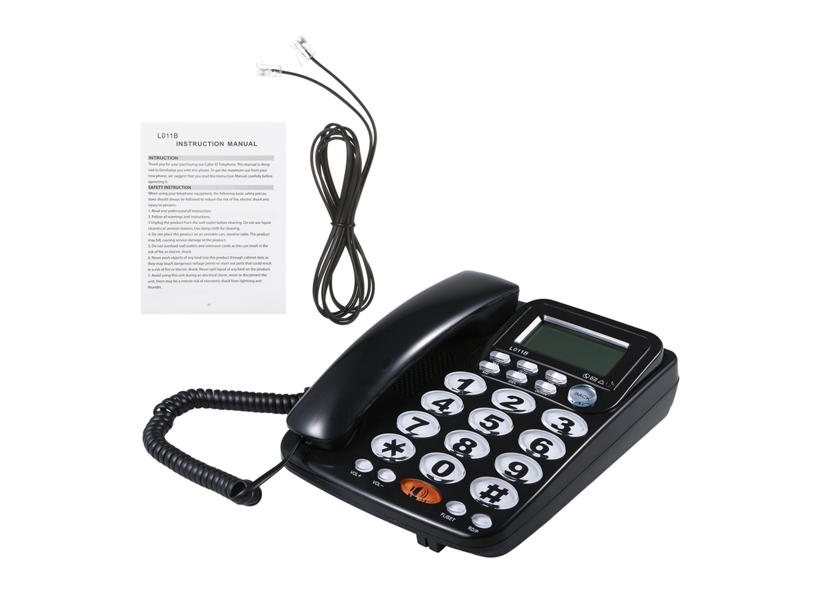 Telefone Fixo Telefone com Fio para Uso no Escritório e em Casa EOOCOO (botões Grandes, Chamada Sem Mão)