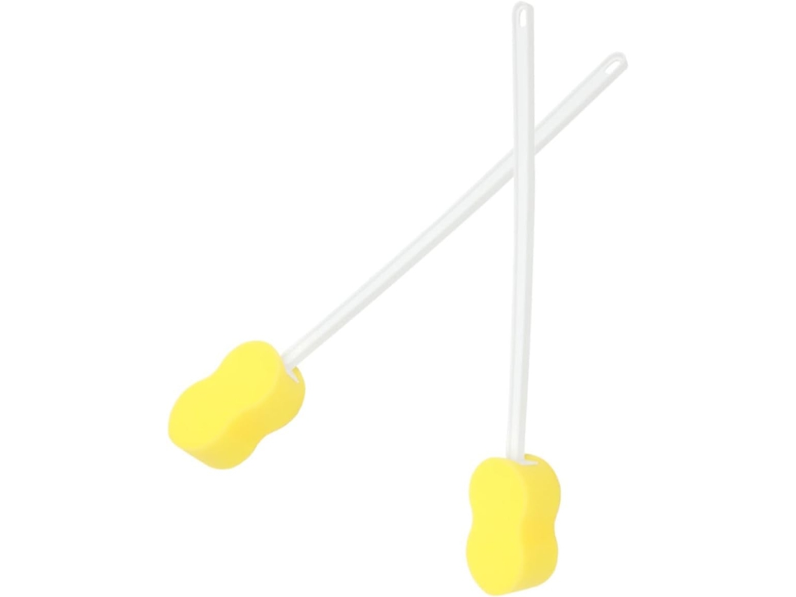 Escova De Costas Mikinona Com Cabo Longo Para Banho, 2 Peças Em Esponja E Pp, Escova Esfoliante Corporal, Design