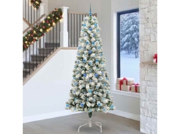 Vidaxl Árvore De Natal Articulada Artificial Verde E Branco 240 Cm