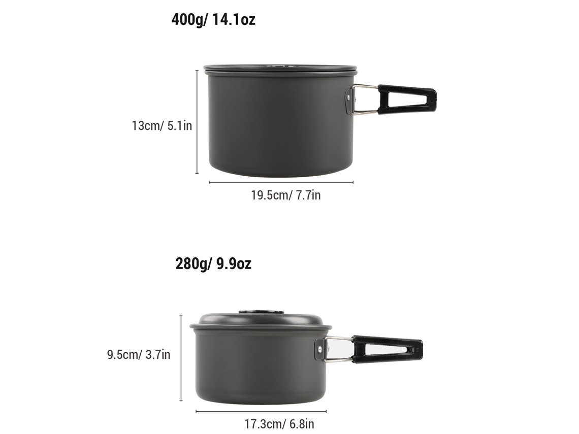 Conjunto de Panelas Antiaderentes para Camping com Chaleira