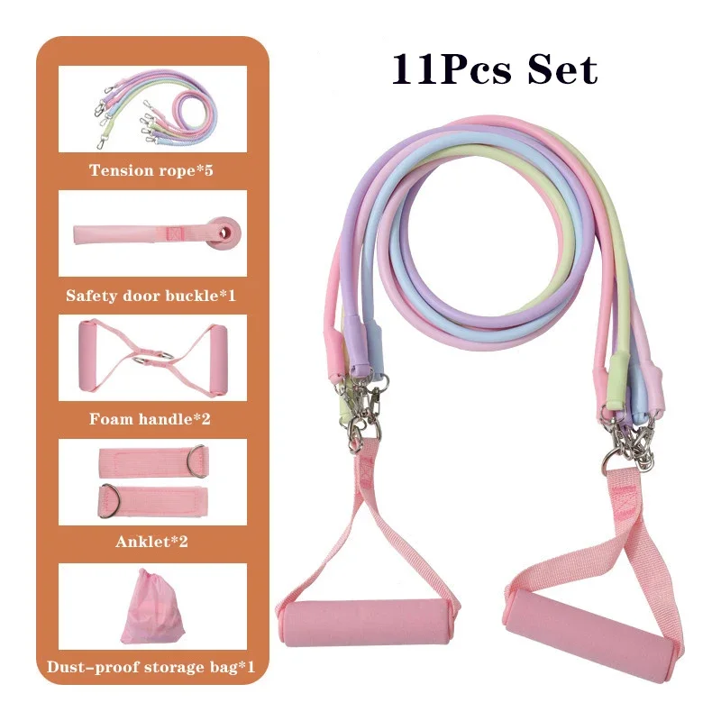 Conjunto De 11 Faixas Elásticas De Resistência Para Tornozelo, Ideais Para Yoga E Exercícios.