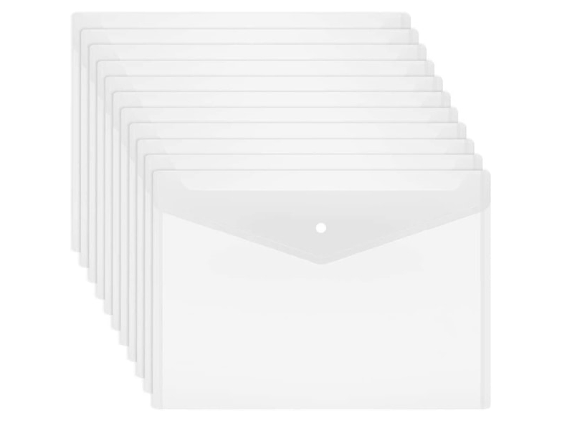 20 Envelopes Plásticos Transparentes E Impermeáveis​​ Com Fecho De Botão Para Organização De Casa, Trabalho, Atividades Ao Ar Livre E Escritório