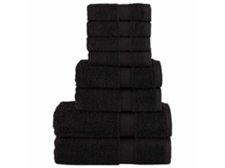 Vidaxl 8pcs Conjunto Toalhas Banho Premium Solund 600 Gsm Preto