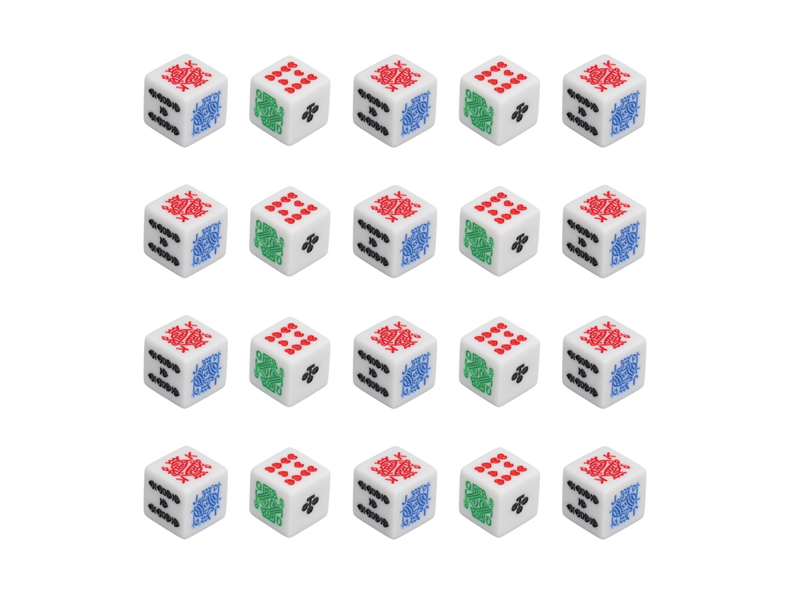 Conjunto 20 Dados de Poker 6 Lados para Festas Aniversário