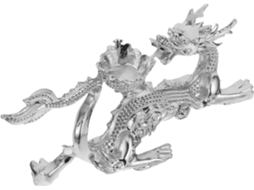Suporte Para Esfera De Cristal Com Figura Dragão Em Metal Prateado Gatuida, Base Decorativa De Mesa Em Formato Bola