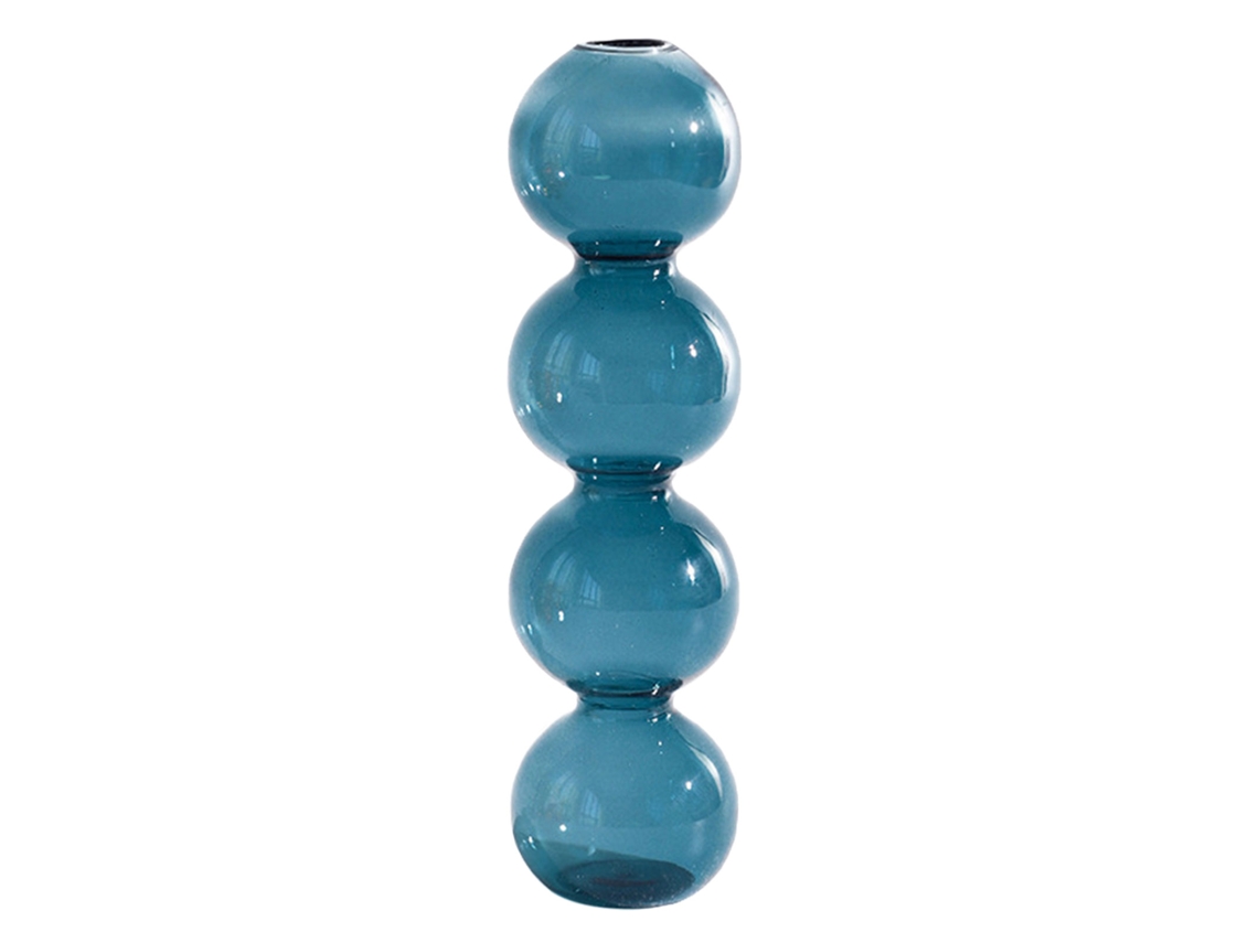 Vaso de Vidro com Bolhas e Bolas Azuis LAXISCREED