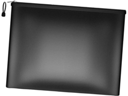 Organizador Multifuncional Em Couro Sintético Com Bloco De Notas E Clipe Em Aço Inoxidável, Elegante, Preto.