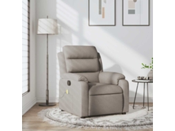 Vidaxl Poltrona De Massagens Reclinável Tecido Cinzento-acastanhado