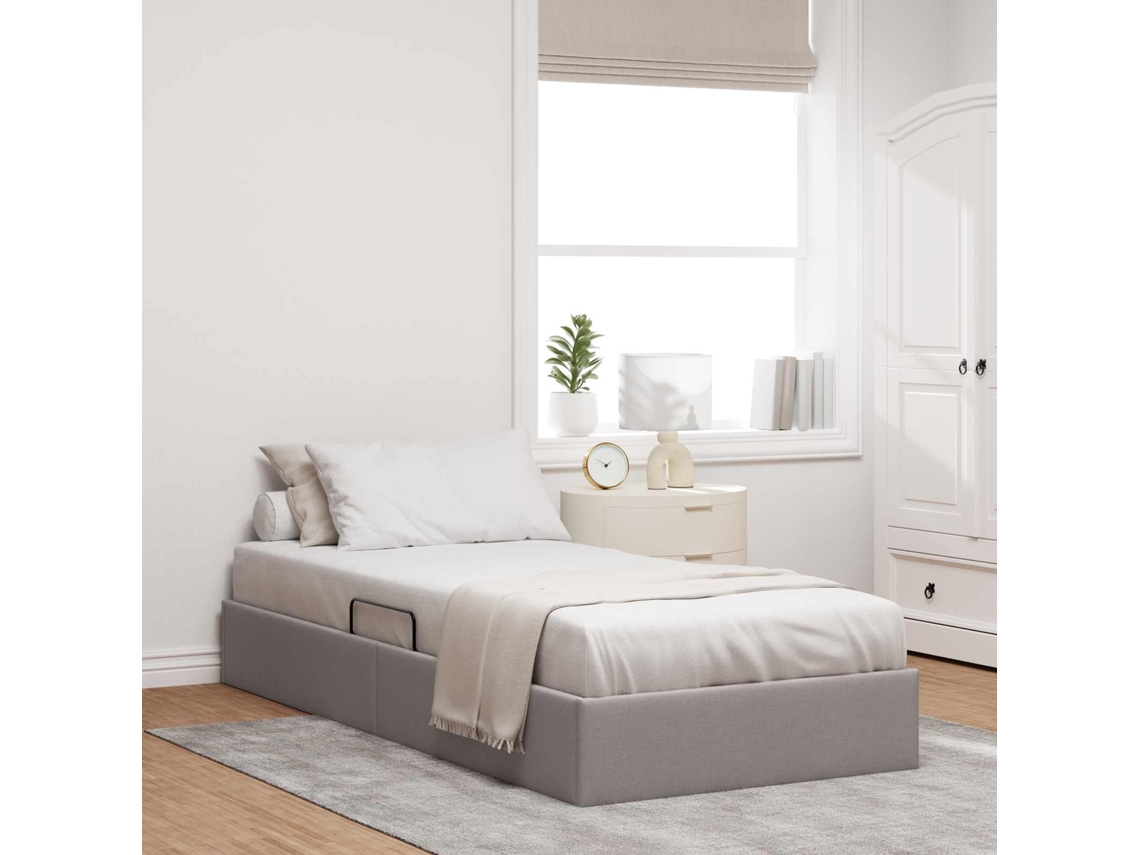 Vidaxl Estrutura De Cama Ottoman Cinzento-acastanhado 100 X 200 Cm