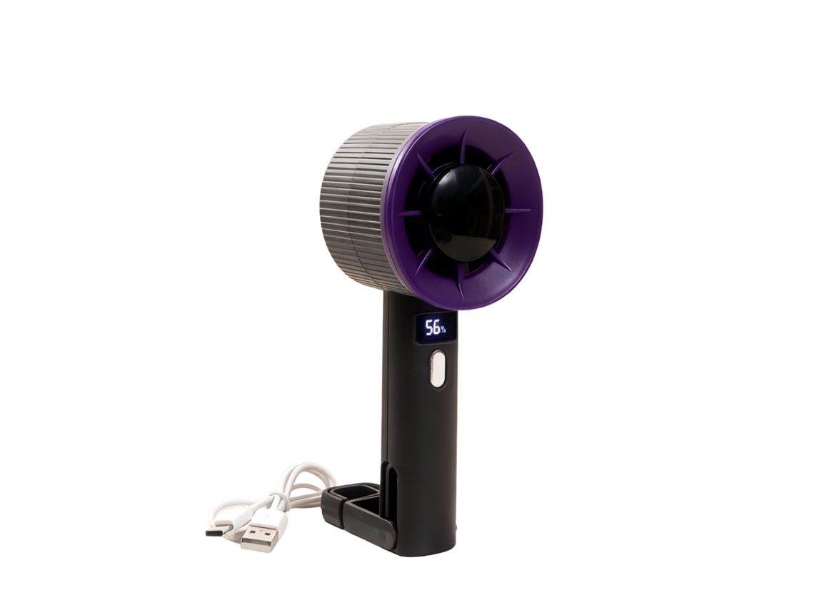 Laxiscreed Ventilador Compacto Com Display Digital, Velocidade Infinita E Fixação Para Escalada E Escritório