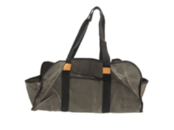Saco de lona encerada para lenha, ideal para camping (sem marca)