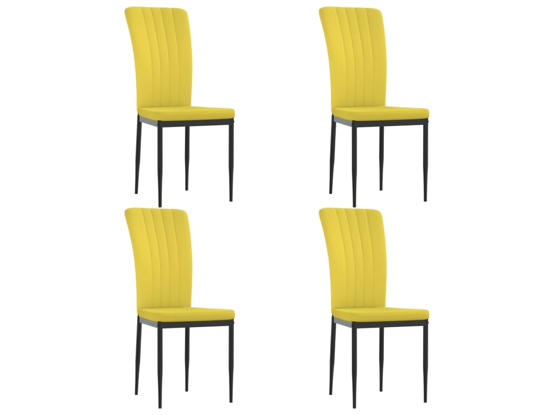 Dining Chair, Dining Chairs Vidaxl Amarelo Veludo (n/a)
