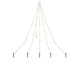 Conjunto 1 Árvore De Led Vidaxl Branco Quente Metal (182 Cm)