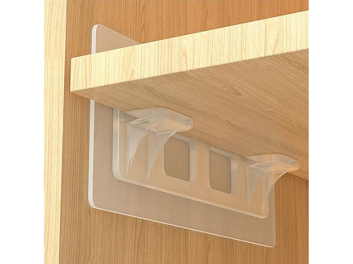 Suporte Autoadesivo Para Prateleira, 4 Peças, 6 X 14 Cm