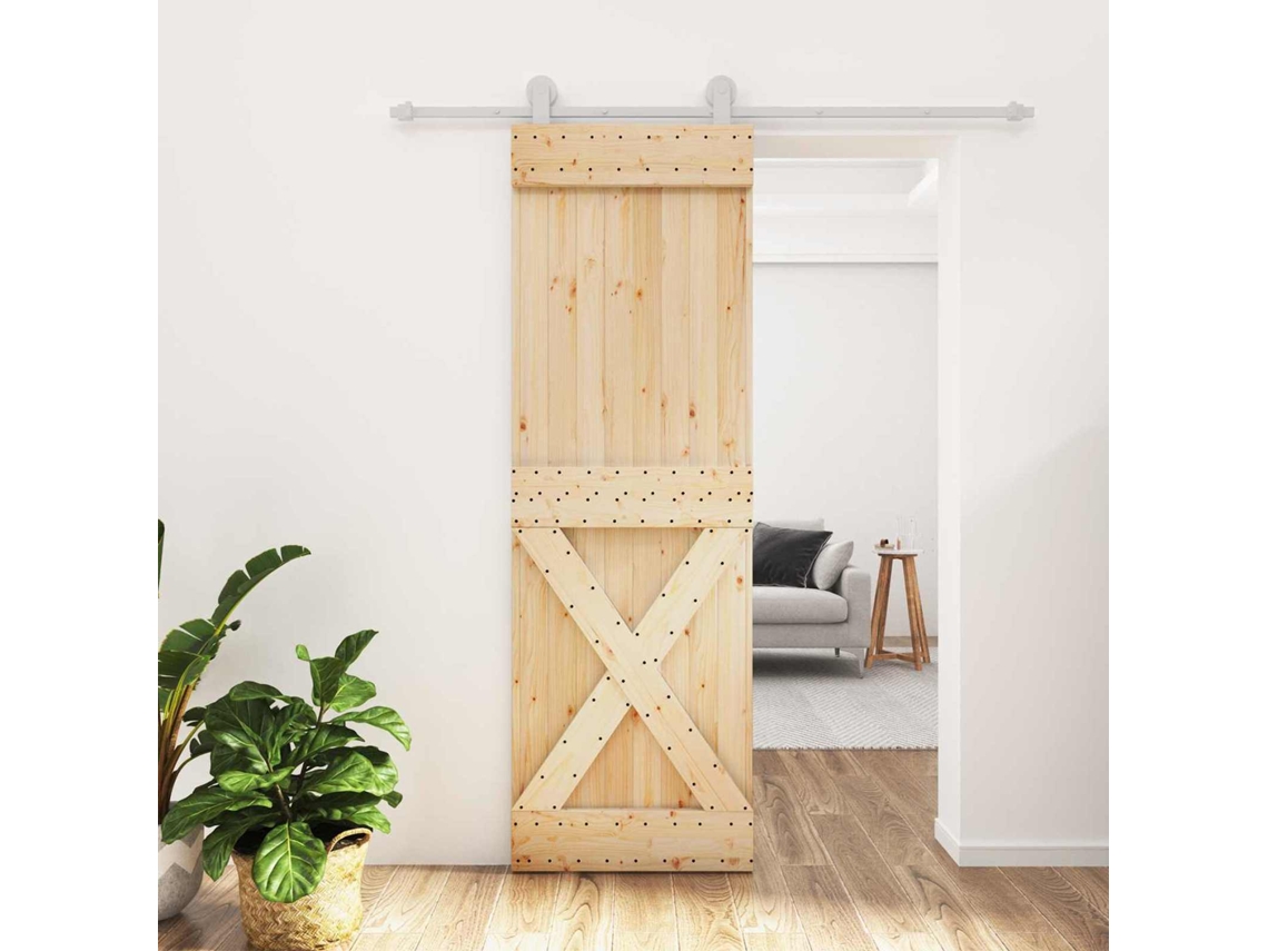 Vidaxl Porta Deslizante Natural E Branco 70 X 210 Cm