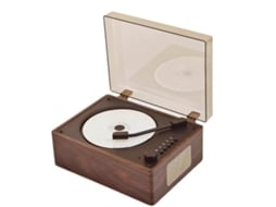 Leitor de CD retrô AQUAFORGE de madeira com Bluetooth, USB e entrada auxiliar