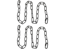 Conjunto De 2 Correntes De Metal Pretas Para Pendurar Luzes Led, 3 X 0,9 M, Com 2 Conectores.