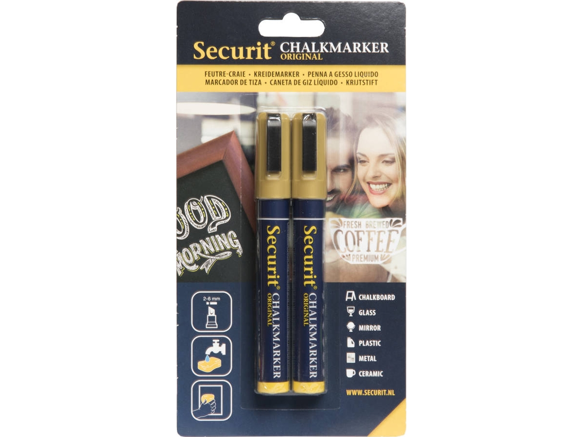 Marcador de Giz SECURIT em Dourado