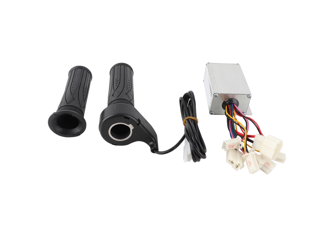 Conjunto de mando acelerador de alumínio para patinete elétrico 12v 250w, controlador brushless, grip de borracha, cabo longo