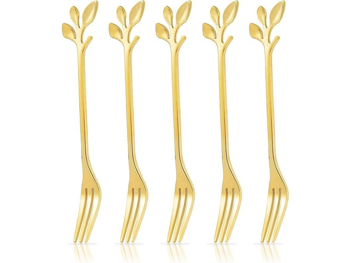 2026 5 Colheres de sopa de Pós dinner Ouro Aço Inoxidável 12cm, Design de Folha, para Festa Casamento Cozinha Utensílios de Mesa