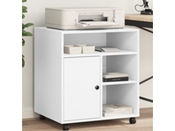 Vidaxl Suporte Para Impressora Com Rodas 60x50x67 Cm Branco