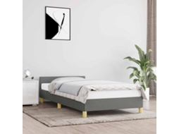 Vidaxl Estrutura De Cama Sem Colchão 90x200 Cm Tecido Cinzento-escuro