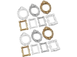 14 Molduras Decorativas Resina Decoração Miniatura Tamanho Carteira Ornamento Criativo 7 Modelos 2 Peças GOKOCO