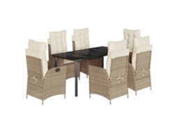 Garden Dining Set, Garden Dining Sets Vidaxl Bege Rattan / Vime (160 X 80 X 74 Cm)