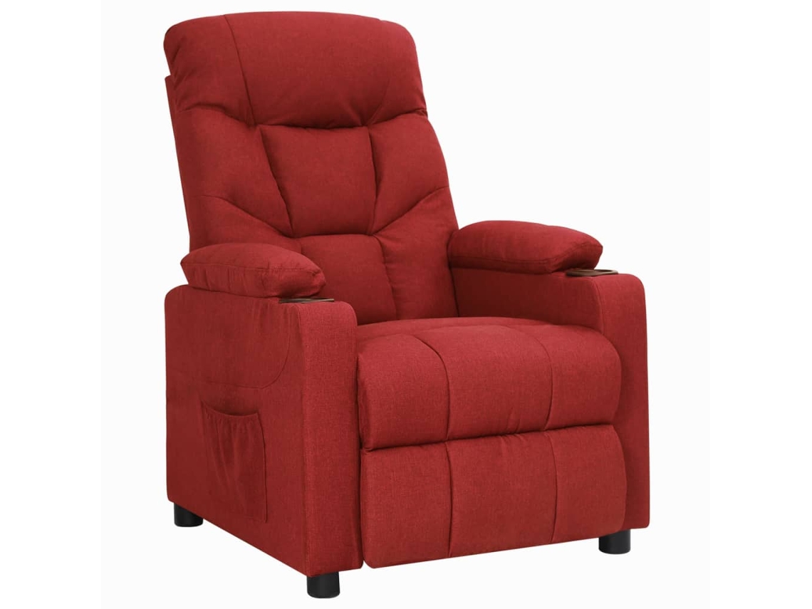 Vidaxl Poltrona Reclinável Tecido Vermelho Tinto