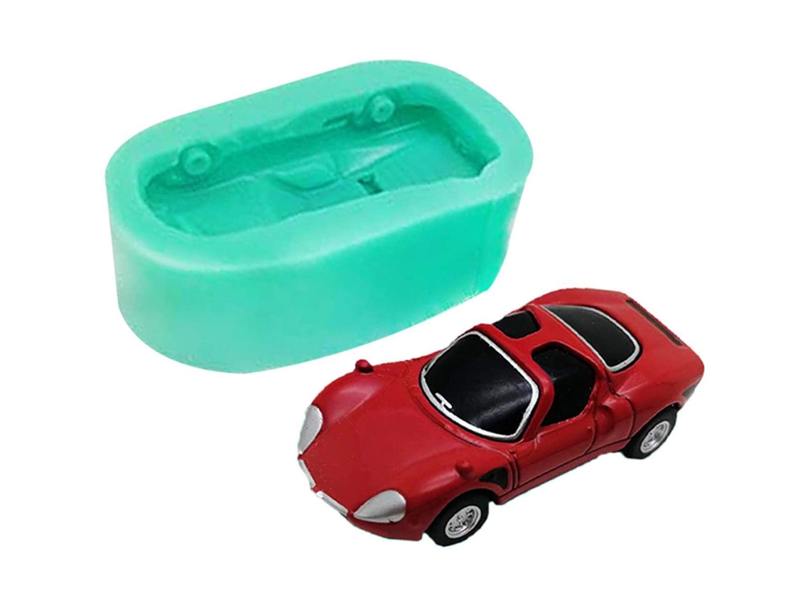 Molde de Silicone em Forma de Carro de Corrida para Bolo, Chocolate, Pudim, Sabonete e Velas