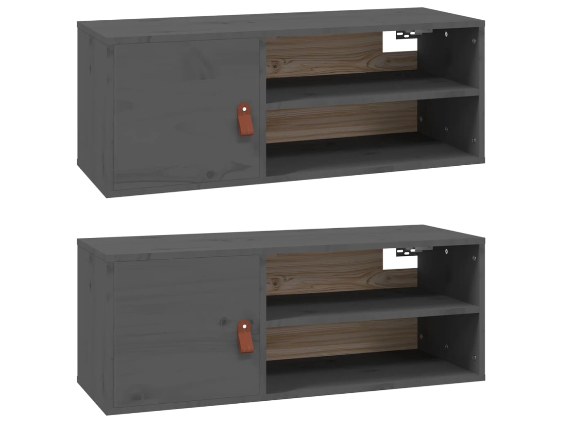 Wall Cabinet, Wall Cabinets Vidaxl Cinzeto Madeira De Pinho (n/a)