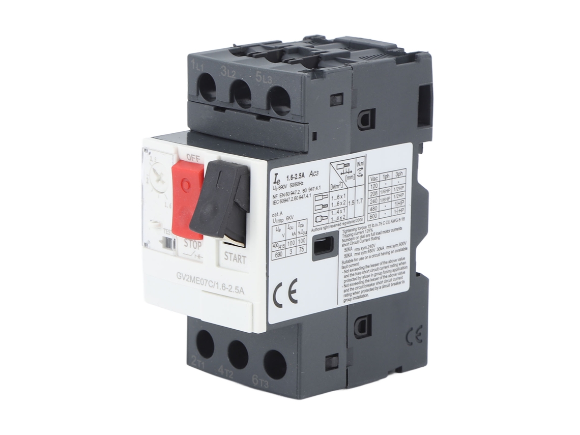 Disyuntor De Motor Protección Sobrecarga Cortocircuito Interruptor Arranque Motor Ac690v Gv2 Me07c 1.6-2.5a