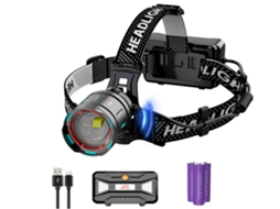 Farol Recarregável Super Brilhante de Alta Potência com Fluorescência e Indução Noturna Display Elétrico Bisbisous VIGA EUROPE