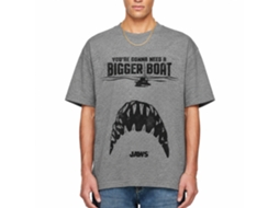 Rockinstone Jaws Movie Teeth Heather Graphite Adult T-shirt Size:l