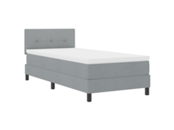 Conjunto 1 Cama Box Vidaxl Cinzento Tecido (90 X 200 Cm)