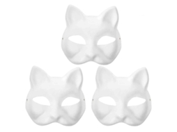 Peças Máscaras Brilhantes Para Máscaras De Gato Máscaras De Cosplay Máscara De Gato Sem Pintura Diy