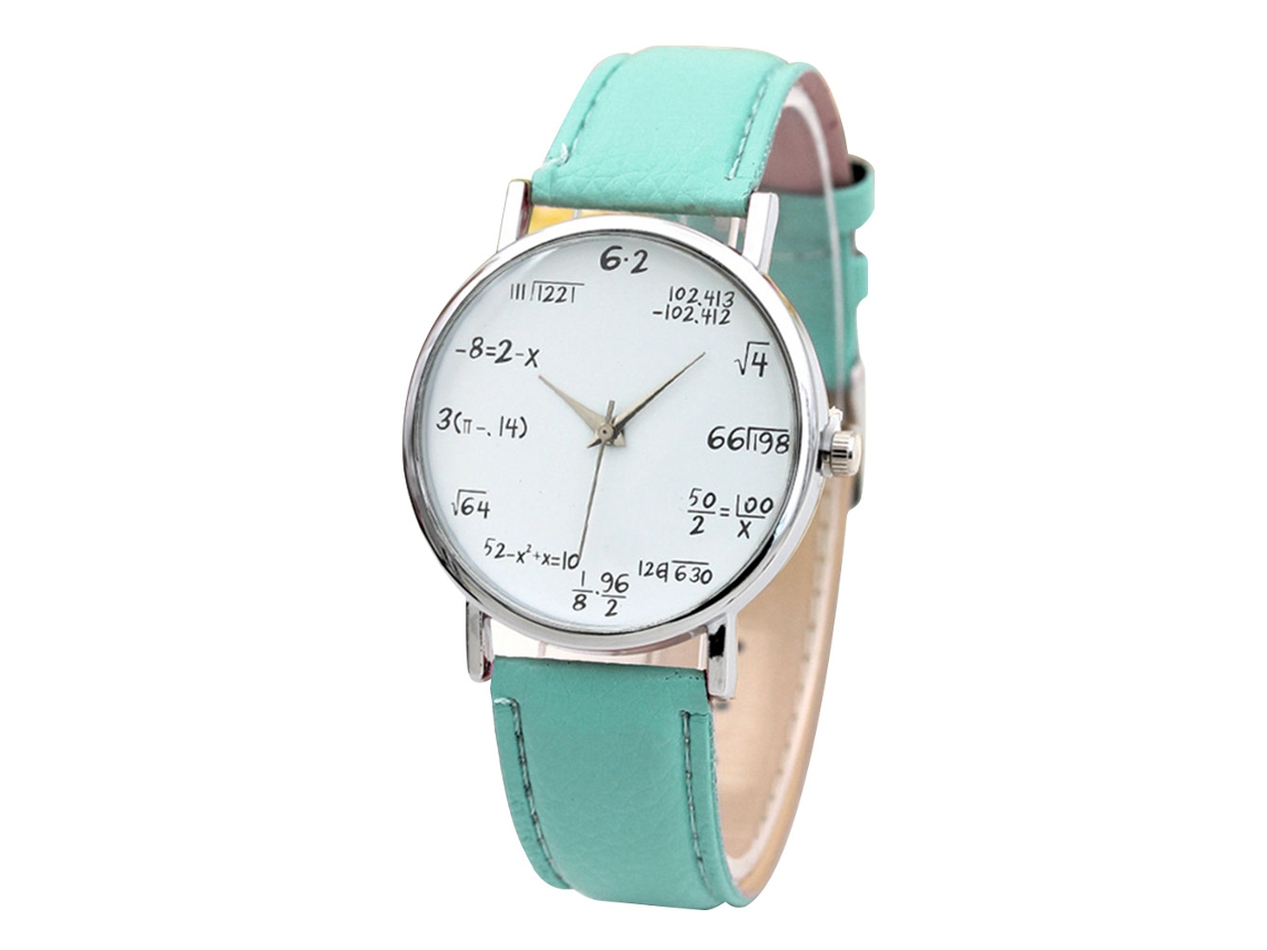 Relógio de Pulso Feminino Simples de Quartzo com Pulseira de Couro Pu Fashion (menta)