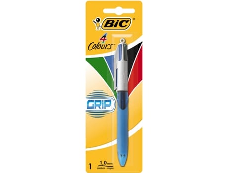 Esferográfica Retrátil 4 Colours™ Grip, Ponta Média de 1 mm, Tinta de 4 Cores: Preto, Vermelho, Azul e Verde