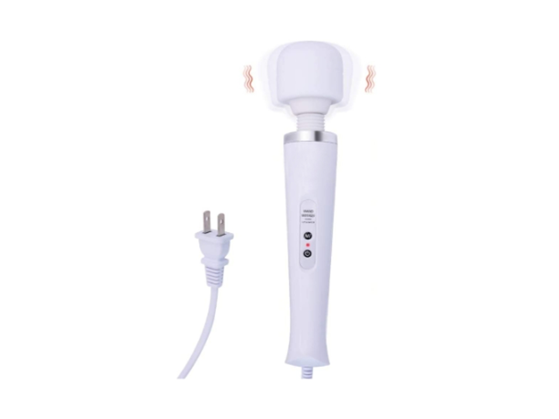 Poderoso massageador portátil sem fio com 10 configurações de pulso, massageador de terapia corporal total (branco)
