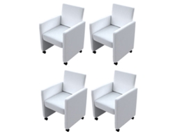 Dining Chair, Dining Chairs Vidaxl Branco Couro Artificial (n/a)