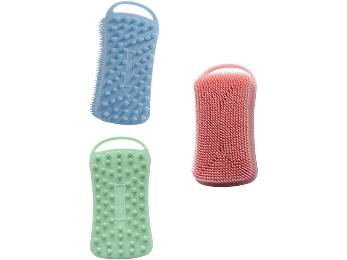 Lurelia Pack De 3 Escovas De Silicone Para Corpo E Rosto, Silicone Macio, Dupla Face E Massagem Suave, Rotina Spa