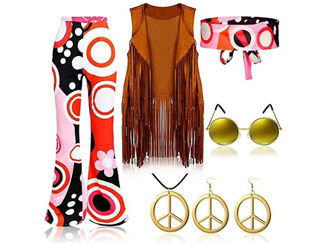 Fasst Vestido Midi Boho Floral com Estampa de Quadrados S/MARCA